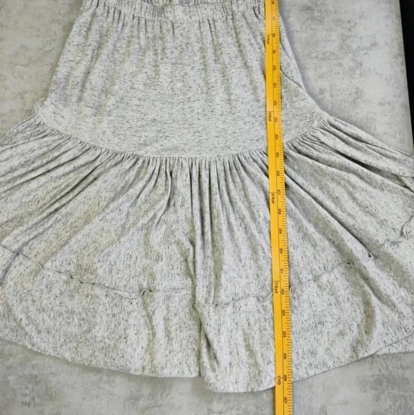 Rebecca Taylor Open Back Ruffle Grey Melange Jersey Short Flax Dress Size XS - Picture 13 of 16